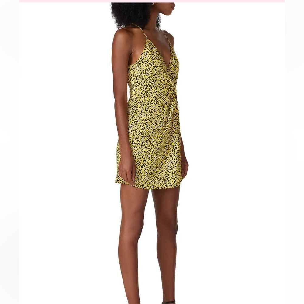 BCBG wrap Yellow and Black Dress Sz 2/ small as seen on Rent the Runway - Picture 8 of 8